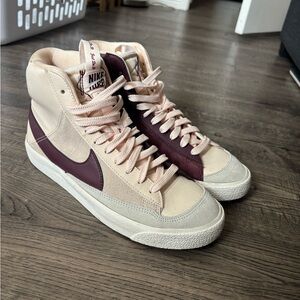 Youth Nike Blazer’s- Cream and Burgundy